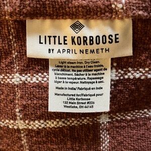 Little Korboose Rust Checkered Fabric Lap Blanket